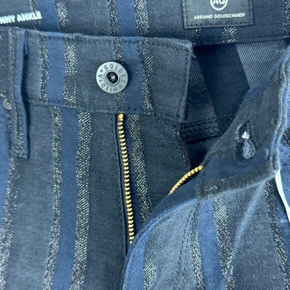 ADRIANO GOLDSCHMIED FARRAH HIGH RISE SKINNY ANKLE JEANS METALLIC‎ STRIPE SIZE 24 - Picture 12 of 15